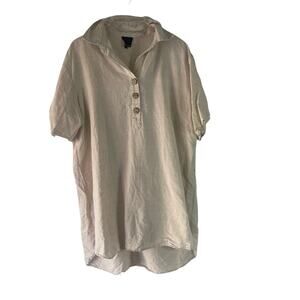 Sweet Clair Women's‎ Size Large Linen Blend Beige Lagen Tunic Top